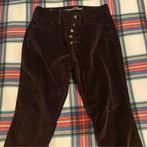Dark brown button up corduroy pants
